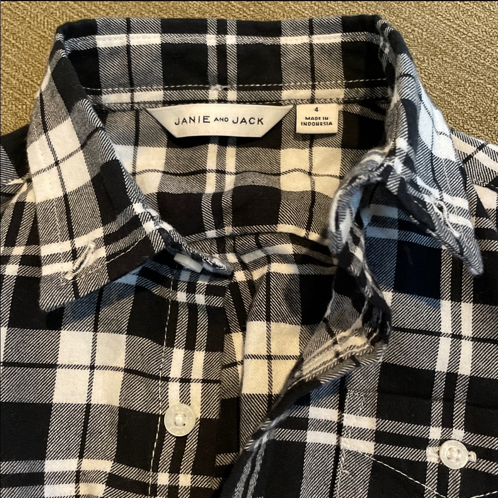 Janie and Jack long sleeve plaid shirt 4T